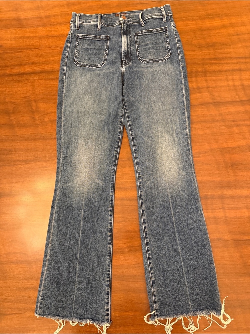 Women's Mother High-Rise Flared Jeans with Raw Hem